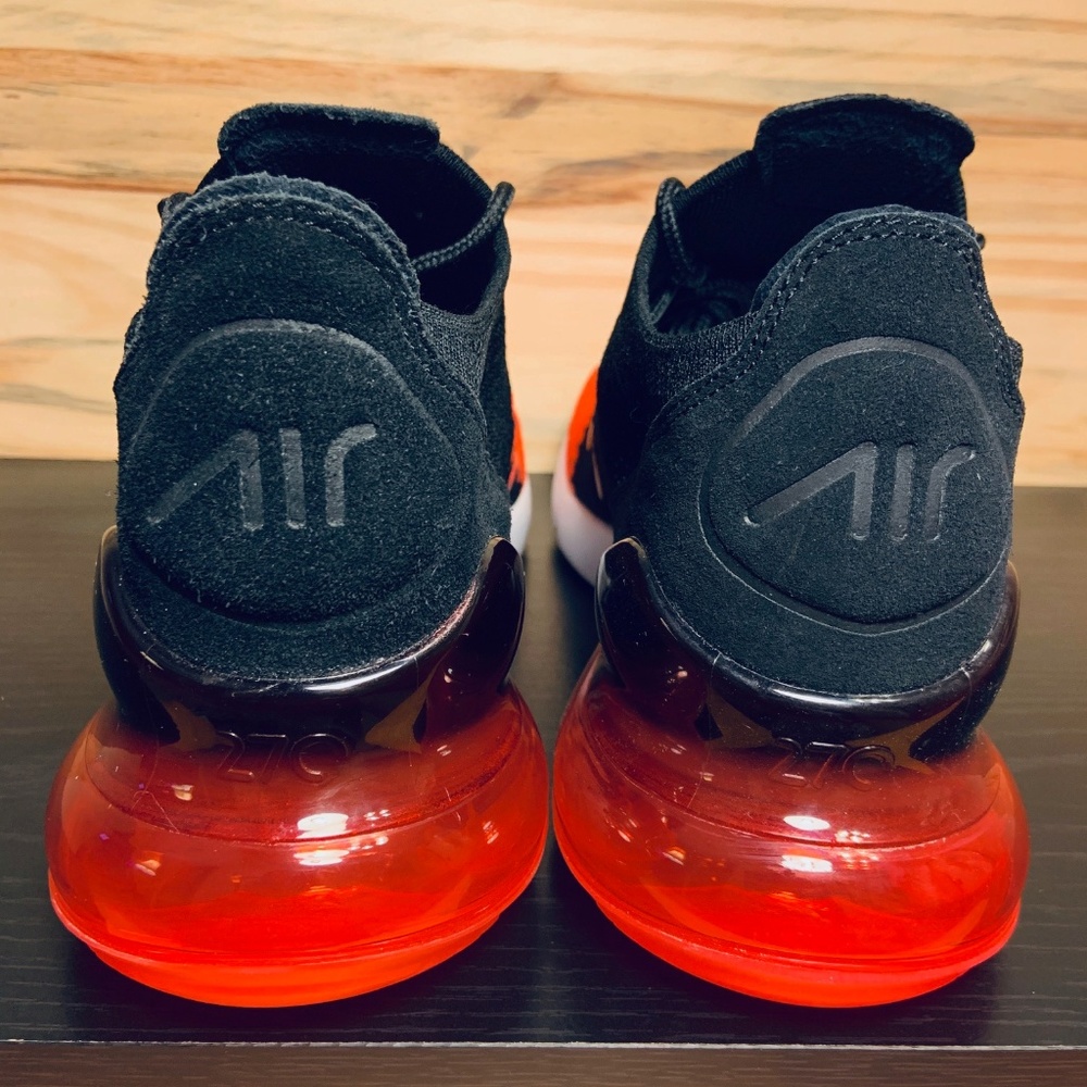 New Nike Air Max 270 Flyknit Bred Chile Red Black - Picture 6 of 8